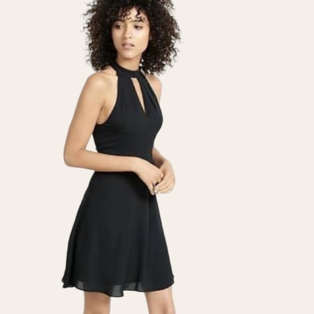 Express Black Halter Mini Dress